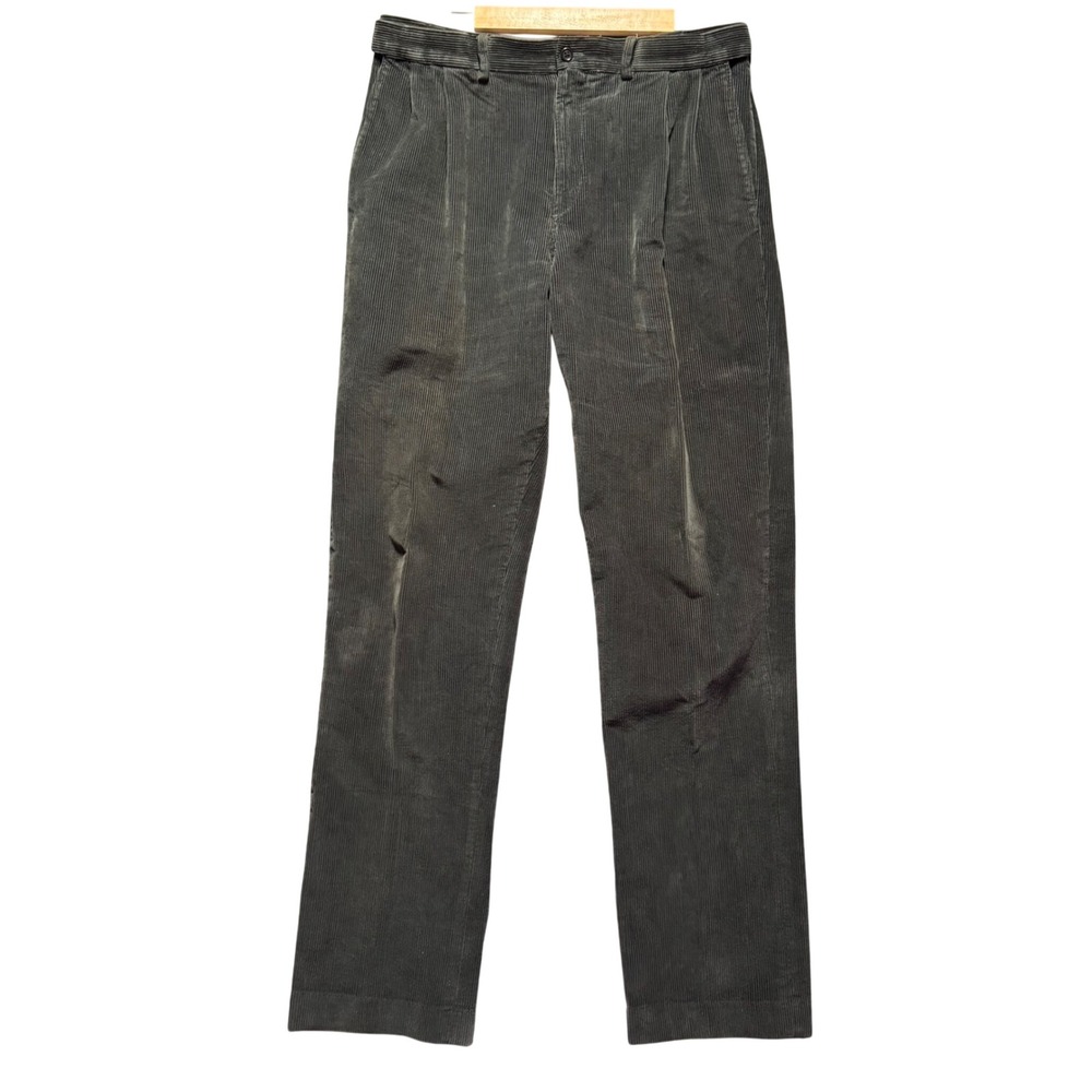 Lands Ends Corduroy Pants‎ 32x34 Gray Pleated Traditional Fit Straight Leg Faded